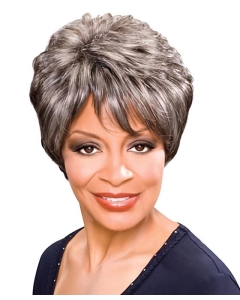 Tempting Wavy Short Capless Synthetic Grey Women Wigs