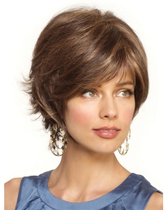 Blonde Wavy Short Lace Front Synthetic Mature Women Wigs