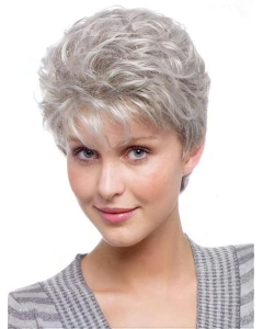 Gorgeous Wavy Short Capless Synthetic Grey Women Wigs