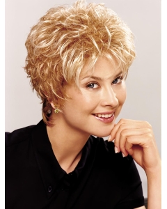 Boycuts Wavy Short Capless Layered Synthetic Women Wigs