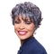 Wavy Short Capless Synthetic Grey Women Wigs