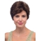 Easeful Brown Short Wavy With Bangs Lace Human Hair Women Wigs