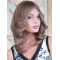  Brown Curly Layered 14" Medium Length Lace Front Human Hair Women Wigs