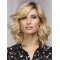 16"Blonde Shoulder Length Curly Monofilament Synthetic Women Bobs Wigs