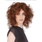 Auburn Curly Shoulder Length  Monofilament 12" Human Hair Women Wigs 