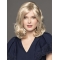 14" Platinum Blonde Shoulder Length Curly Without Bangs Monofilament Synthetic Women Wigs