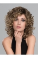 Brown 12" Curly Shoulder Length Lace Front Classic Synthetic Women Wigs