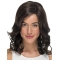Black Curly Shoulder Length Without Bangs  14" Monofilament Synthetic Wigs For Cancer Patients