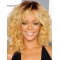 Discount Blonde Curly Shoulder Length Capless Synthetic Women Celebrity Wigs