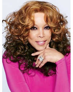 18" Curly Shoulder Length Capless Remy Human Hair Wendy Williams Women Wigs