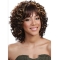 Glamorous Brown Curly Shoulder Length Capless Human Hair Wigs & Half Wigs
