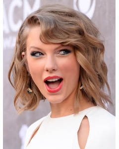 Medium Blonde Layered Capless Synthetic Women Wigs