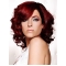 14 Inches Dark Red Curly  Shoulder Length Lace Front Human Hair Women Wigs