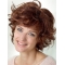Amazing Auburn Shoulder Length Curly With Bangs Lace Front Beautiful Synthetic Women Wigs