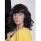 Great Curly Black With Bangs Capless High Quality Synthetic Women Wigs