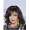 Classic Curly Shoulder Length Capless Human Hair Women Joan Collins Wigs