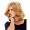 Fashion Medium Blonde Curly Capless Human Hair Women Wigs