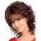 Exquisite Auburn Curly Shoulder Length Capless Classic Synthetic Women Wigs