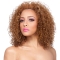 Graceful Auburn Curly Shoulder Length Capless Synthetic African American Women Wigs