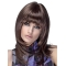 Straight Shoulder Length Brown Synthetic Layered Monofilament Wigs For Women