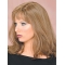 Blonde Straight Shoulder Length With Bangs Lace Front Classic Human Hair Women Wigs