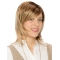 Blonde Straight Shoulder Length Layered Lace Front Synthetic Medium Women Wigs