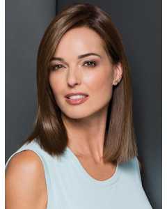 Brown Straight Without Bangs Shoulder Length Capless Synthetic Women Wigs