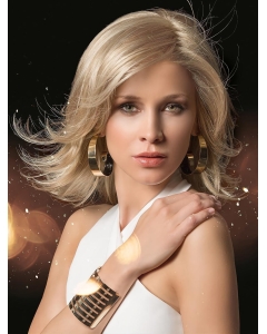 Exquisite Brown Straight Shoulder Length Lace  Synthetic Women Wigs