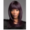 Purple Straight Shoulder Length With Bangs Capless Synthetic Women Wigs