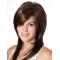 Straight  Brown Layered Shoulder Length Lace Front Human Hair Women Wigs