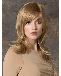 Traditional Straight Medium With Bangs Monofilament Synthetic Women Wigs
