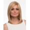 Blonde Straight Shoulder Length Without Bangs Monofilament Human Hair Women Wigs