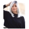 White Straight Shoulder Length 100% Hand tied Synthetic Women Wigs  