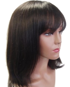 Brown Online Medium Straight Capless Human Hair Women Wigs