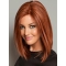 Designed Shoulder Length Straight Without Bangs Capless Human Hair Copper Women Wigs