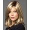 Blonde Medium Straight Without Bangs Lace Front Synthetic Glamorous Women  Wigs
