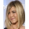 Beautiful Blonde Shoulder Length Straight  With Bangs Capless Synthetic Jennifer Aniston Inspired Women Wigs