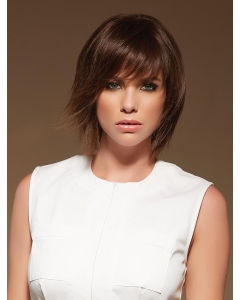 Fantastic Brown Shoulder Length Straight Layered Short Synthetic Women Wigs