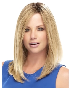 Fabulous Blonde Straight Shoulder Length Lace Front Synthetic Women Celebrity Wigs