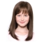 Refined Brown Straight Shoulder Length With Bangs Hand-Tied Synthetic Kids Wigs