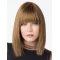 Stylish Lace Front Straight Shoulder Length With Bangs Lace Front Remy Human Hair Women Wigs