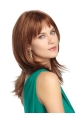 Durable Auburn Straight Shoulder Length Capless Synthetic Petite Women Wigs