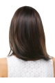 Brown Cool Straight  Medium  Hand-tied Synthetic Women Wigs