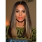 Straight Shoulder Length Without Bangs Full Lace Women Ombre Wigs