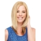 Preferential Blonde Shoulder Length Straight Without Bangs Lace Front Synthetic Women Wigs