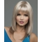 High Quality Blonde Straight With Bangs Shoulder Length Lace Front Synthetic Women Wigs
