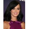 Soft Black Straight Shoulder Length Mono Human Hair Katy Perry Wigs For Women