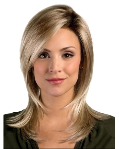 Tempting Blonde Straight Shoulder Length Capless Synthetic Women Wigs