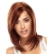 Exquisite Auburn Straight Shoulder Length Lace Front Human Hair Women Wigs