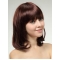 Fashionable Auburn Straight Shoulder Length With Bangs Capless Human Hair Women Wigs